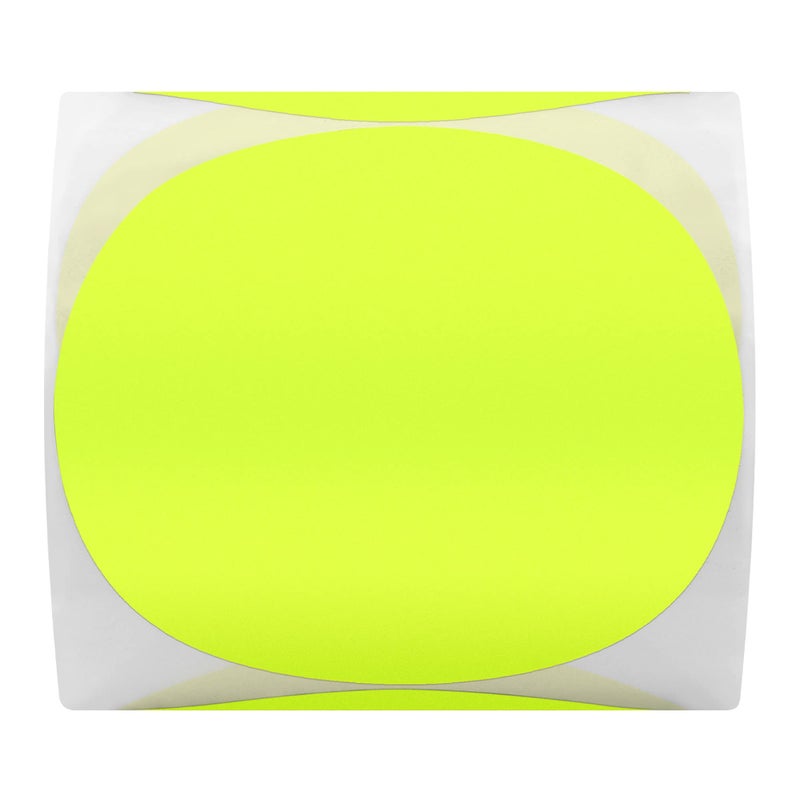 Hybsk Round Color Coding Circle Dots Labels Warehouse Inventory Organizer Stickers (3 inch, Fluorescent Yellow) - Image 3